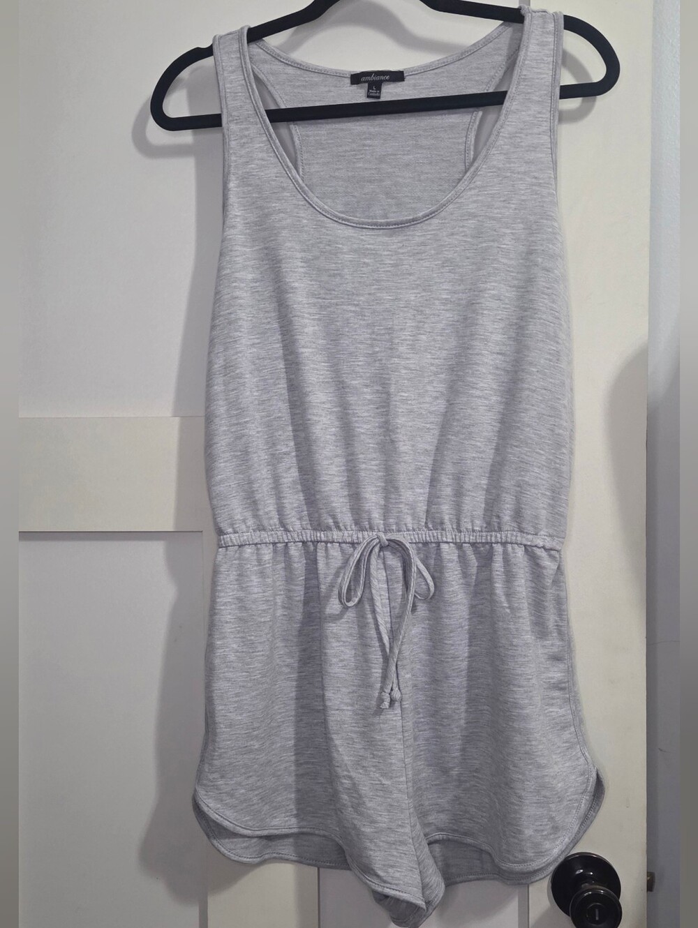 Ambiance - Light Heather Gray Sleeveless Drawstring Romper